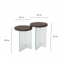 HANAH HOME Set stolova Serenity 2 Transparent Walnut - slika 5