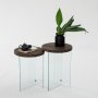 HANAH HOME Set stolova Serenity 2 Transparent Walnut - slika 1
