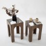HANAH HOME Set stolova Seine 2 Transparent Walnut - slika 3