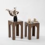 HANAH HOME Set stolova Seine 2 Transparent Walnut - slika 1
