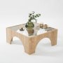 HANAH HOME Sto za dnevnu sobu Seine Oak Transparent - slika 1