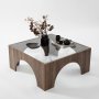 HANAH HOME Sto za dnevnu sobu Seine Transparent Walnut - slika 2