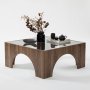 HANAH HOME Sto za dnevnu sobu Seine Transparent Walnut - slika 3
