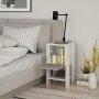 HANAH HOME Noćni stočić Ema White Light Mocha - slika 2