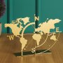 WALLXPERT Stona dekoracija World Map Gold - slika 1