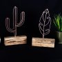 WALLXPERT Stona dekoracija Cactus Feather Mini Set Bronze - slika 2
