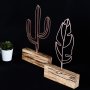 WALLXPERT Stona dekoracija Cactus Feather Mini Set Bronze - slika 3