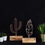 WALLXPERT Stona dekoracija Cactus Feather Mini Set Bronze - slika 1