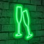 WALLXPERT LED dekoracija Champagne Glasses Green - slika 1