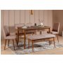 HANAH HOME Trpezarijski set Vina Walnut Stone - slika 1