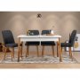 HANAH HOME Trpezarijski set Santiago White Anthracite - slika 1
