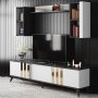 HANAH HOME Set za dnevnu sobu Gold Set Anthracite White - slika 3