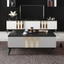 HANAH HOME Set za dnevnu sobu Gold Set Anthracite White - slika 4