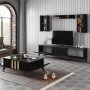HANAH HOME Set za dnevnu sobu Gold Set Anthracite Black - slika 2