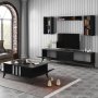 HANAH HOME Set za dnevnu sobu Chrome Set Anthracite Black - slika 2