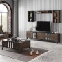 HANAH HOME Set za dnevnu sobu Chrome Set Anthracite Walnut - slika 1