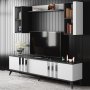 HANAH HOME Set za dnevnu sobu Chrome Set Anthracite White - slika 5