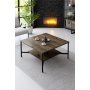 HANAH HOME Set za dnevnu sobu Chrome Line Set Walnut Black - slika 3