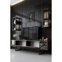 HANAH HOME Set za dnevnu sobu Chrome Line Set Walnut Black - slika 5