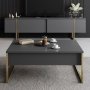 HANAH HOME Set za dnevnu sobu Luxe Set Anthracite Gold - slika 2