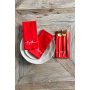 HERMIA Set salveta Red White 45 x 45 - slika 1