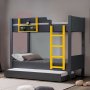 HANAH HOME Krevet na sprat Asya Y Anthracite Yellow - slika 1