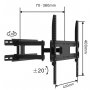 LINKOM TV nosač ZGLOBNI 32''- 55''do 45kg Vesa 400*400 - slika 2