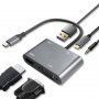 LINKOM Adapter-konvertor TIP C na HDMI+VGA+1xUSB 3.0+TIP C+AUDIO (783) - slika 1