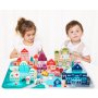 ECO TOYS Edukativne drvene kocke CITY sa podlogom 121kom - slika 1