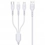 MS MSP40029 kabl za punjač 3u1 USB A (muški) na USB TypeC/Lighting/Micro (muški) 1m beli - slika 1