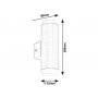 RABALUX Spoljna zidna rasveta Catania LED 2X 4W - slika 2