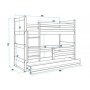 BALOO Bonny Krevet Na Sprat 200X90 Pine - Beli (8432) - slika 2