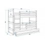 BALOO Bonny Krevet Na Sprat 200X90 Pine - Rozi (8444) - slika 2