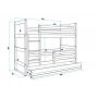 BALOO Bonny Krevet na Sprat 190x80 Pine - Beli (8415) - slika 2
