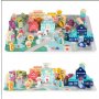 ECO TOYS Edukativne drvene kocke CITY set sa podlogom 121kom - slika 1