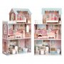 ECO TOYS Drvena kućica za lutke sa nameštajem 61x30x106 - slika 1