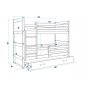 BALOO Bonny Krevet na sprat 190x80 Pine - Rozi - slika 3