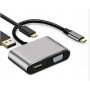 LINKOM Adapter-konvertor TIP C na HDMI 4K+VGA+1xUSB 3.0+TIP C (618) - slika 1