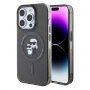 KARL LAGERFELD Maska za iPhone 15 Pro MAGSAFE IML KC GLITTER BLACK - slika 1