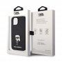 KARL LAGERFELD Maska za iPhone 15 IKONIK FIXED GLITTER IKONIK LOGO METAL PIN BLACK - slika 2