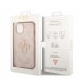 Guess Maska za iPhone 15 LEATHER 4G METAL LOGO PINK - slika 2