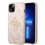 Guess Maska za iPhone 15 LEATHER 4G METAL LOGO PINK - slika 1