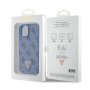 Guess Maska za iPhone 15 LEATHER 4G TRIANGLE STRASS BLUE - slika 2