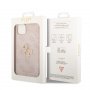 Guess Maska za iPhone 15 Plus LEATHER 4G METAL LOGO PINK - slika 2
