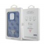 Guess Maska za iPhone 15 Pro LEATHER 4G TRIANGLE STRASS BLUE - slika 2
