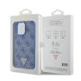 Guess Maska za iPhone 15 Pro Max LEATHER 4G TRIANGLE STRASS BLUE - slika 2