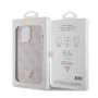 Guess Maska za iPhone 15 Pro Max LEATHER 4G TRIANGLE STRASS PINK - slika 2