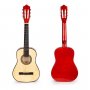 ECO TOYS Velika drvena gitara za decu crvena - slika 1