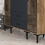 HANAH HOME Garderober Kumsal PTP Walnut Anthracite - slika 4
