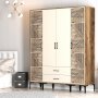 HANAH HOME Garderober Kumsal PTP Walnut Cream - slika 3